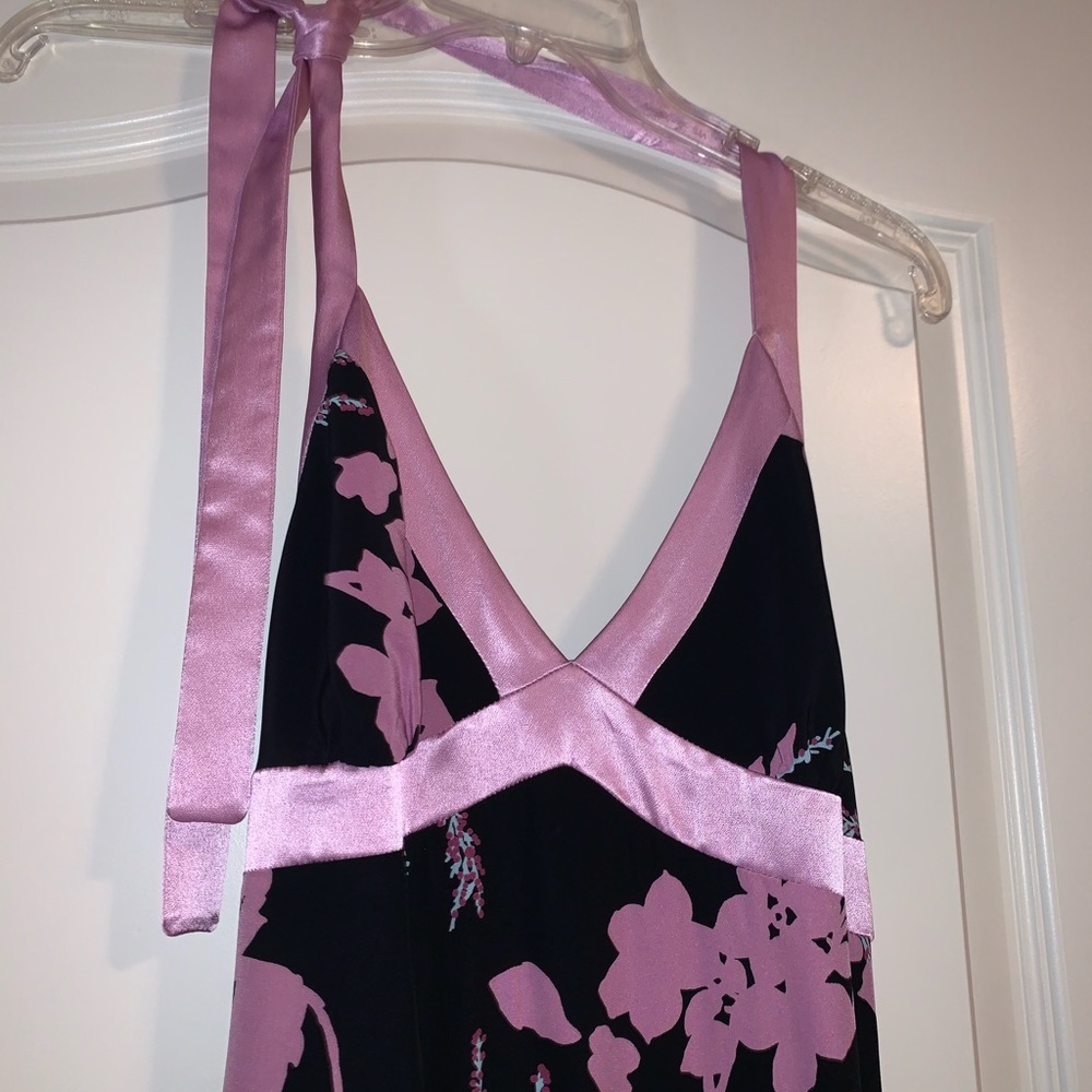 Bebe Asymmetrical Black Floral Dress M - Picture 8 of 14